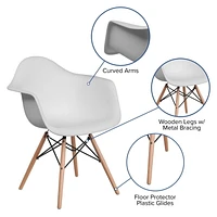 Chaises baquets en plastique blanc de la collection Heavenly, lot de 2
