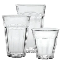 Ens. de verres trempées Picardie de Duralex de 18 pièces transparents