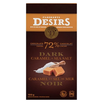 Flagrants Désirs Dark Chocolate bar (72% Cocoa) with Caramel And Sea Salt