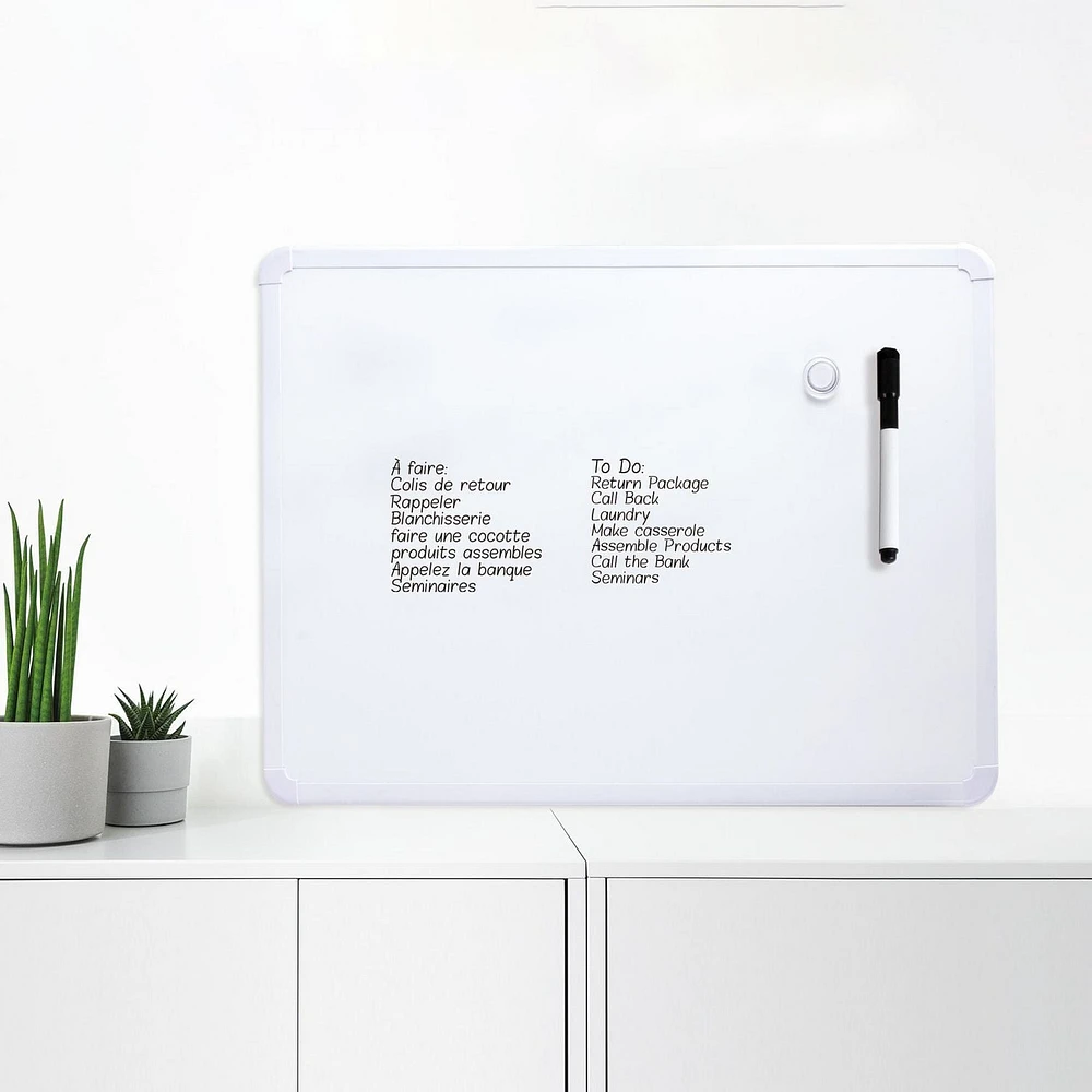 PG 17X23 TABLEAU BLANC MAGNÉTIQUE AVEC CADRE BLANC PG 17X23 WD DE BRD