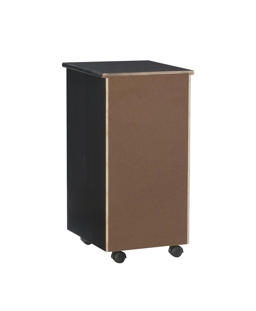 Craydon Six-Drawer Rolling Storage Cart, Black