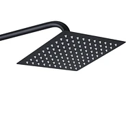 DROP Bath and Kitchen Pomme de douche à effet de pluie carrée de 16 po x 16 po de couleur noire - DR091039