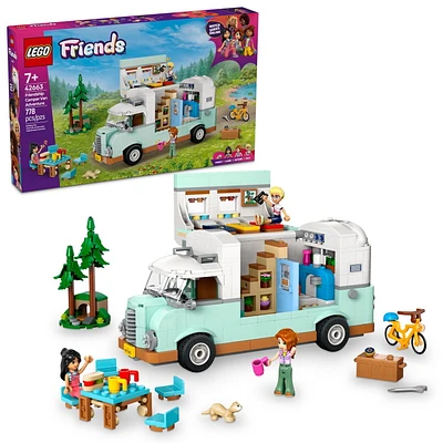 LEGO Friends Friendship Camper Van Adventure Toy Building Set - Pretend Play Set for Kids, Girls and Boys, Ages 7+ - Gift Idea for Birthday - with 3 Minidolls and Ferret Figure - 42663