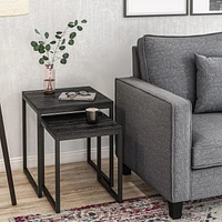 Fort Worth Square Faux Wood Nesting Side Tables