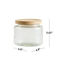 Mainstays Kitchen Storage Glass Jar 2L  glass jar with bamboo lid, Food grade sealing ring 8.5cups/2L
