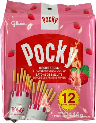 GLICO POCKY STRAWBERRY BAG 144g