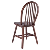 Windsor 2pc Chair Set Walnut Finish