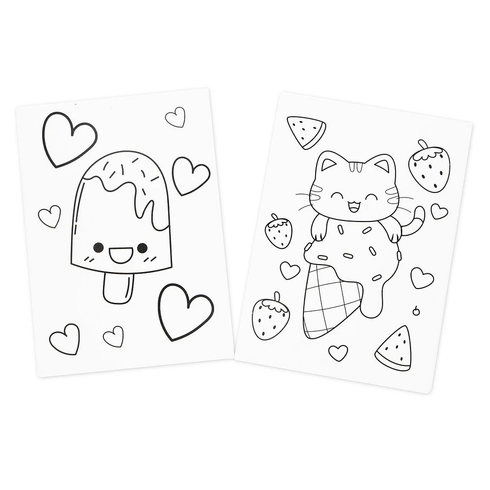 TINY HANDS Canvas Panels, Pre Printed, White, 2 pcs, 5inx7in, Age 5+, Kids, Crafts, Pre-Printed Canvas 2pc Asst 5" x 7"