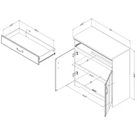 Armoire de rangement avec 1 tiroir et 2 portes de la collection Farnel South Shore