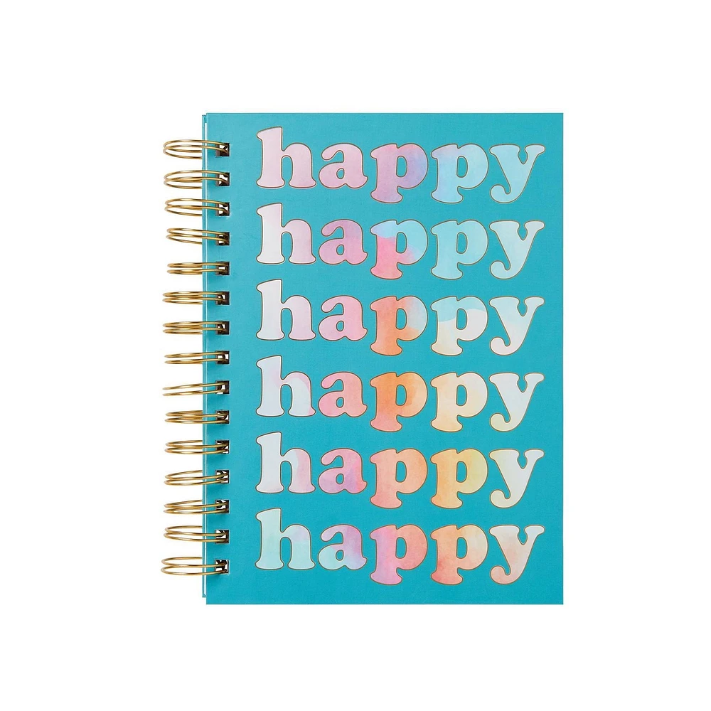 C.R. Gibson "Happy" Twin Wire Notebook/Journal, Happy Notebook