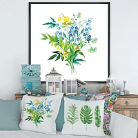Designart Meadow Flowers Garland FLOAT FRAME WALL ART