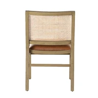 Antonella Cane Chair SET OF 2 with PU upholstery seat and rattan cane back