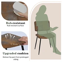 Homy Casa Lot de 4 chaises de salle à manger sans accoudoirs, avec revêtement en simili-suède, pieds en métal noir
