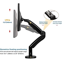 North Bayou 22"-35" Gas Strut Monitor Desktop Mount with USB Port - F100A