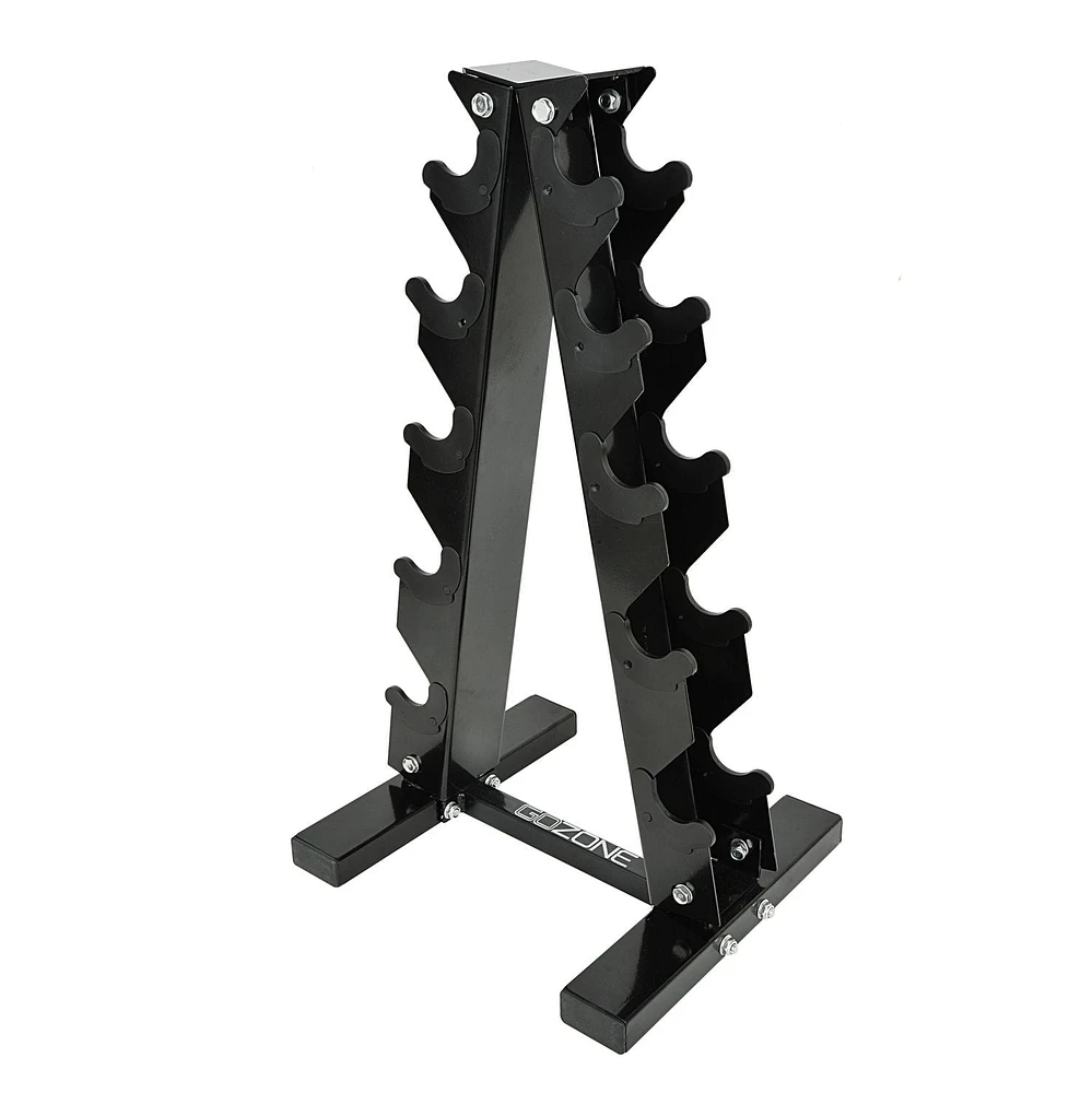 GoZone A Frame Dumbbell Rack – Black, Holds 5 pairs of dumbbells