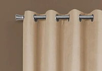 Monarch Specialties Curtain Panel, 2pcs Set, 54"w X 95"l, Room Darkening, Grommet, Living Room, Bedroom, Kitchen, Micro Suede, Polyester, Beige, Contemporary, Modern