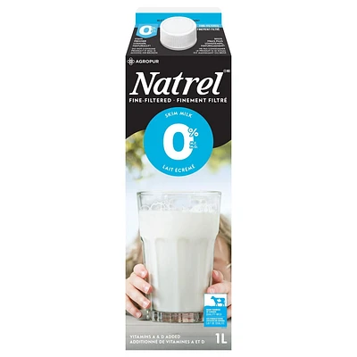 Natrel Fine-filtered 0% Fat Free Skim Milk, 1 L