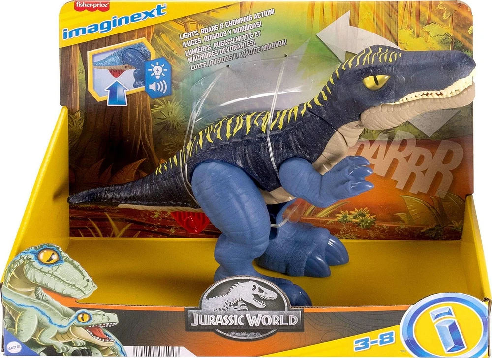Imaginext Jurassic World Growl & Glow Baryonyx Dinosaur Toy with Lights Sounds & Chomping Action