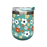 Hometrends 11OZ SS WATER BOTTLE FLOWER, 11OZ SS WATER BOTTLE FLOWER