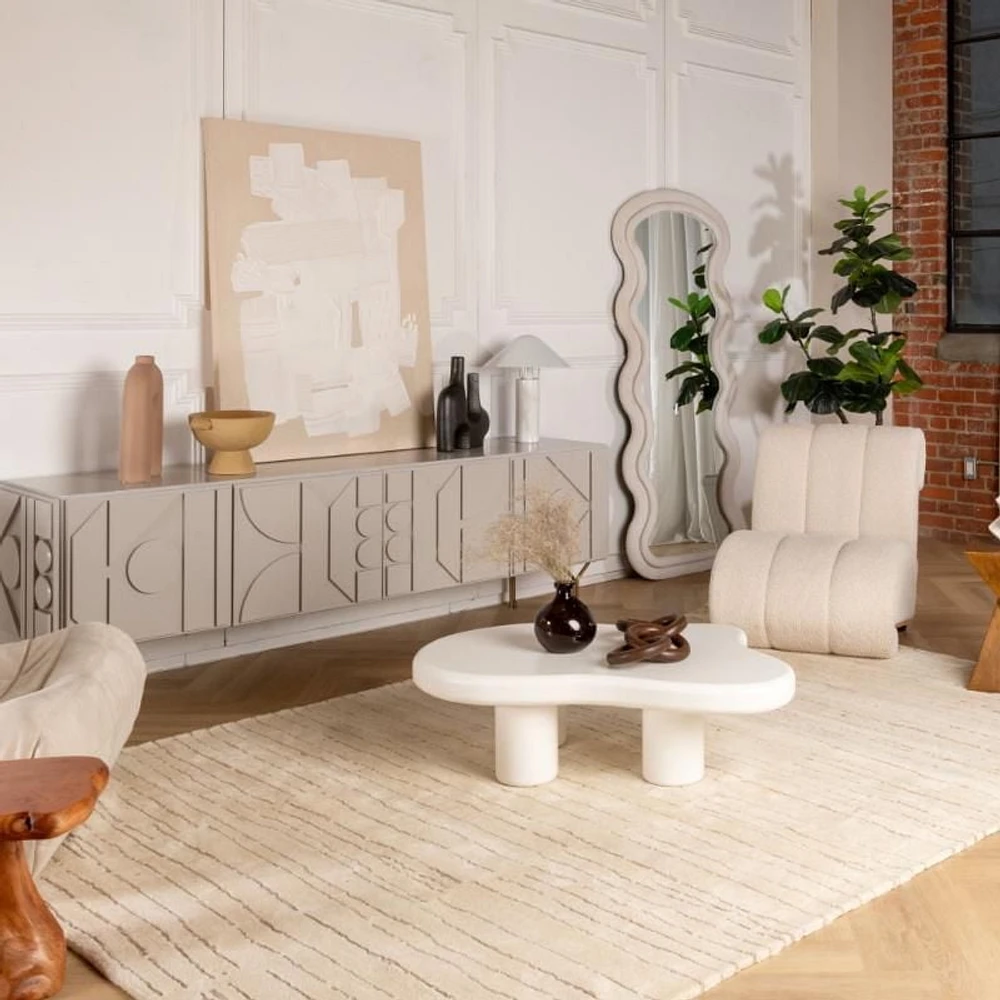 Rug Branch Tapis d'intérieur touffeté à la main moderne bohème gris beige Maya