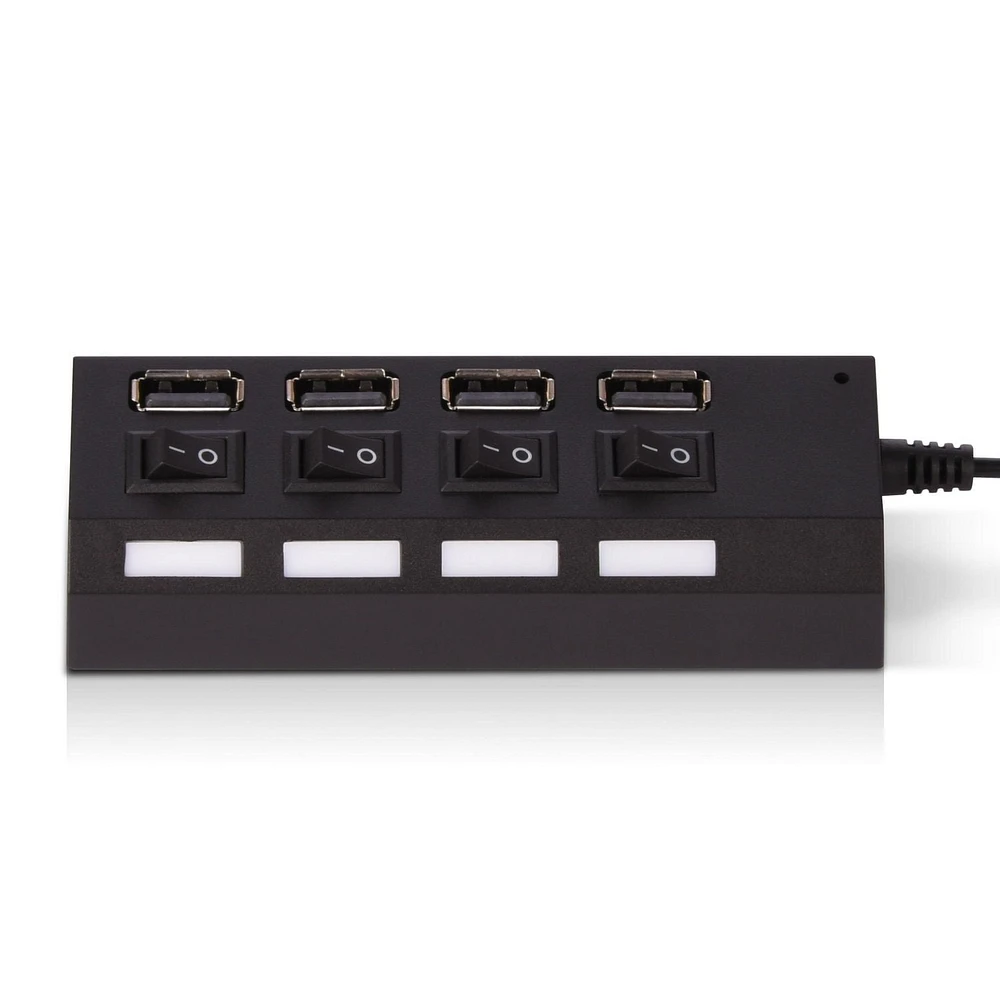 Jensen USB C à 4 Port USB A Hub - Noir