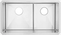 American Imaginations AI-29361 29 pouces Évier de cuisine en nickel brossé approuvé par W CUPC avec finition en nickel brossé et calibre 18