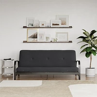 Cadre de futon à bras en métal noir de Mainstays avec couvre-matelas et fixations de 6 po