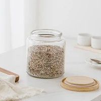 Mainstays Kitchen Storage Glass Jar 3L Glass jar with bamboo lid, Food grade sealing ring 12.7cups/3L