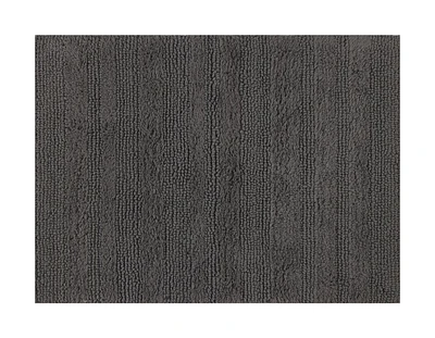 Better Homes & Gardens Cotton Cut & Loop Reversible 2 Piece Bath Rug Set, Gray Flannel, 17" x 24" & 20" x 30"