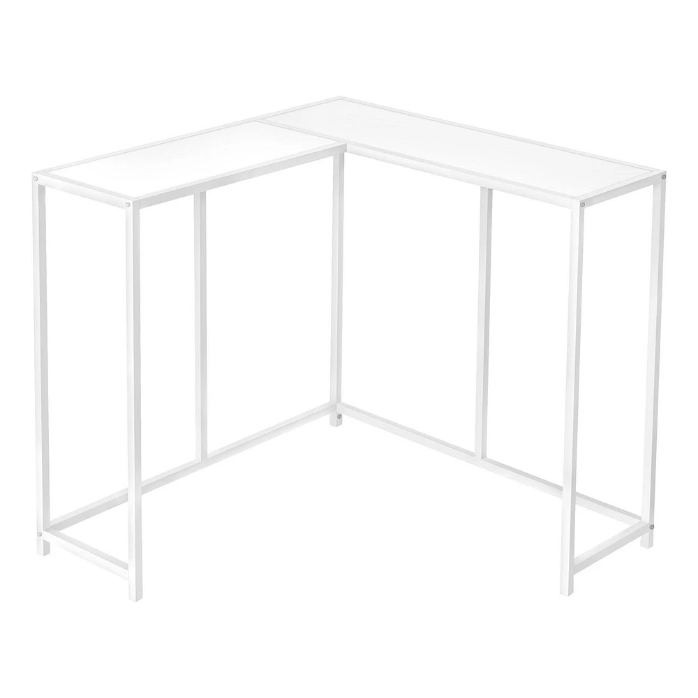 Monarch Specialties Table D'appoint, Console, Entrée, Étroit, Coin, Salon, Chambre À Coucher, Métal, Stratifié, Blanc, Contemporain, Moderne