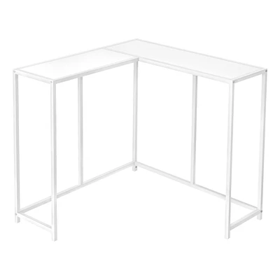 Monarch Specialties Table D'appoint, Console, Entrée, Étroit, Coin, Salon, Chambre À Coucher, Métal, Stratifié, Blanc, Contemporain, Moderne