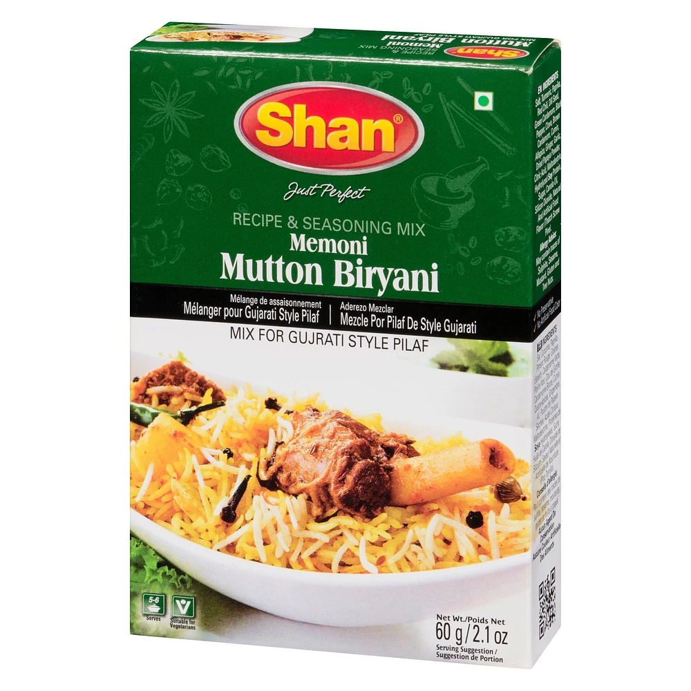 Shan Mutton Biyani Rice Masala 60g Meat Lamb Recipe Seasoning Mix Spices, Masala 60g