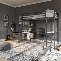 Lit mezzanine en métal Little Seeds Nova avec tablettes