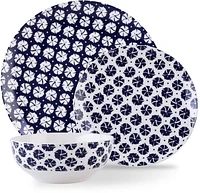MS 12PC BLUE AOP SET, DINNERWARE SET