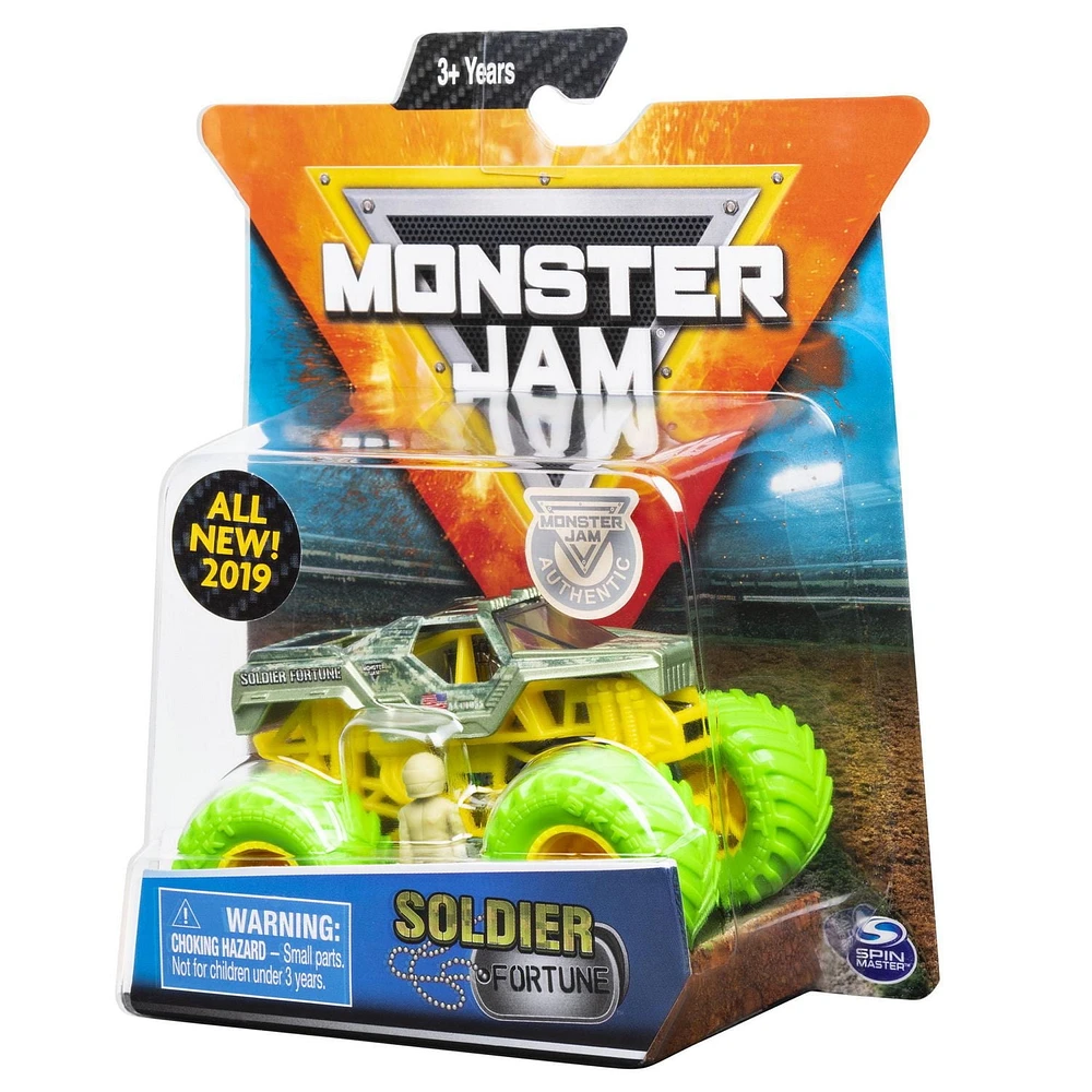 Monster Jam, Official Soldier Fortune Monster Truck, Die-Cast Vehicle, Nitro Neon Series, 1:64 Scale