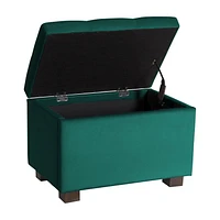 Asha Small Tufted Velvet Ottoman with Storage