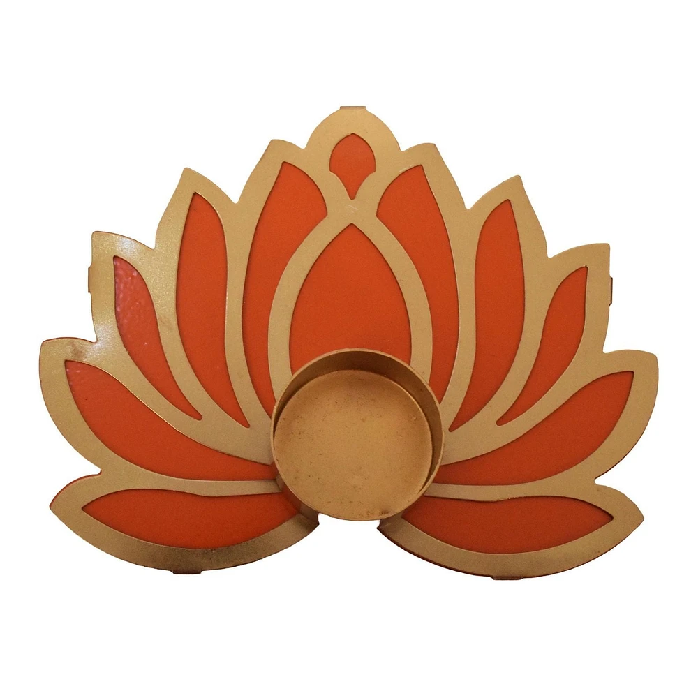 Way To Celebrate Diwali Decoration Lotus Tealight Holder Dual Tone Finish 6 inch