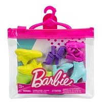 Barbie Assortiment Chaussures avec 5 Paires de Styles Variés, +3 ans Âges 3+