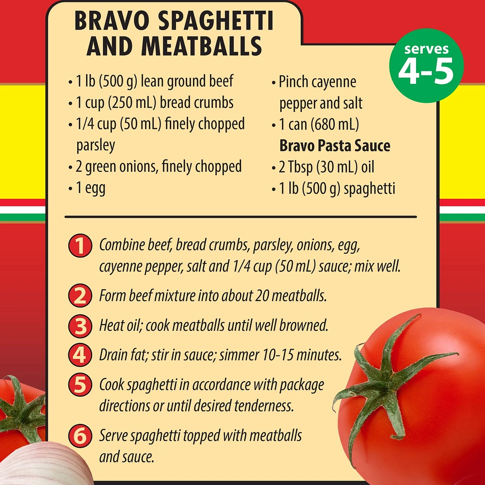Sauce rouge pour pâtes Bravo 680mL
