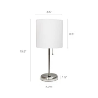 Lampe bâton LimeLights avec port de chargement USB et abat-jour en tissu, blanc