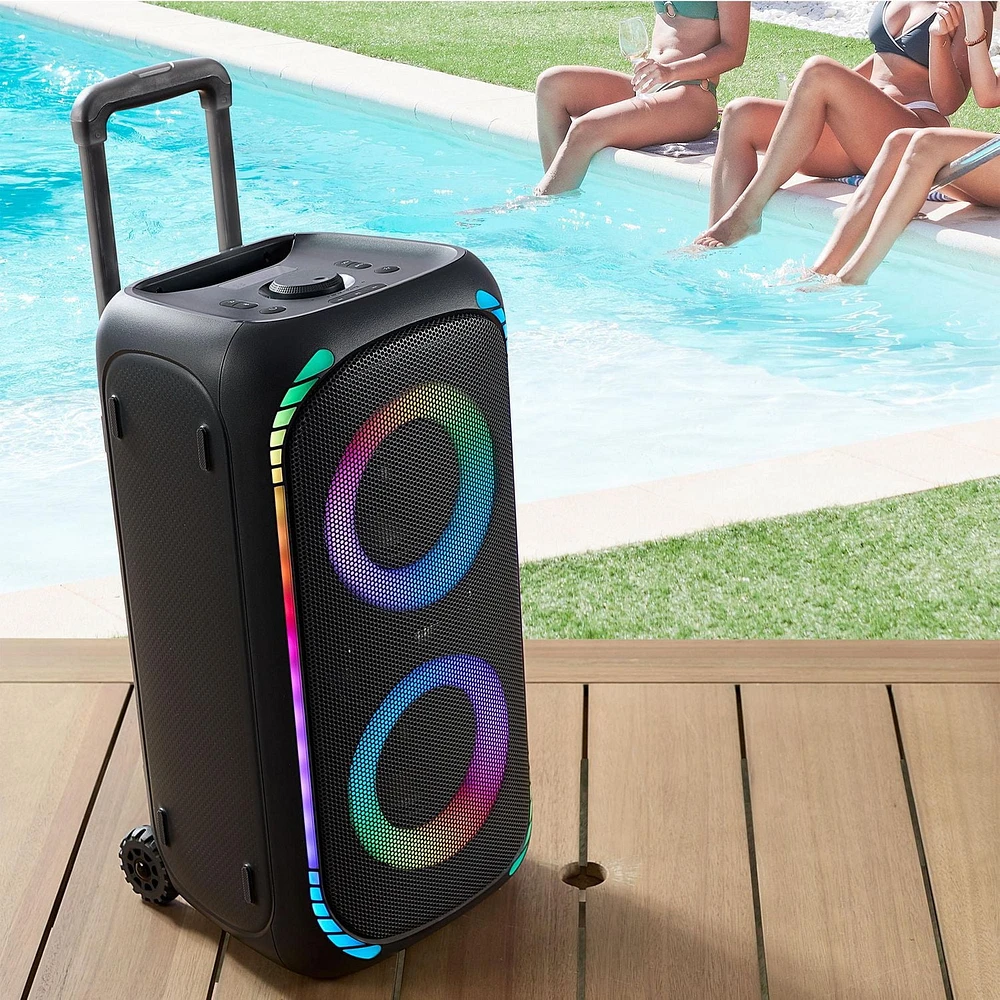 onn. Bluetooth Wireless Party Speaker with Multicolour LED Lighting, 12 Hours Playtime