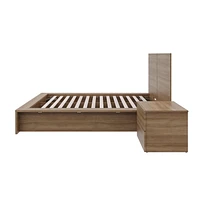 Ensemble de chambre à coucher James 3 pièces avec lit, tête de lit et table de chevet