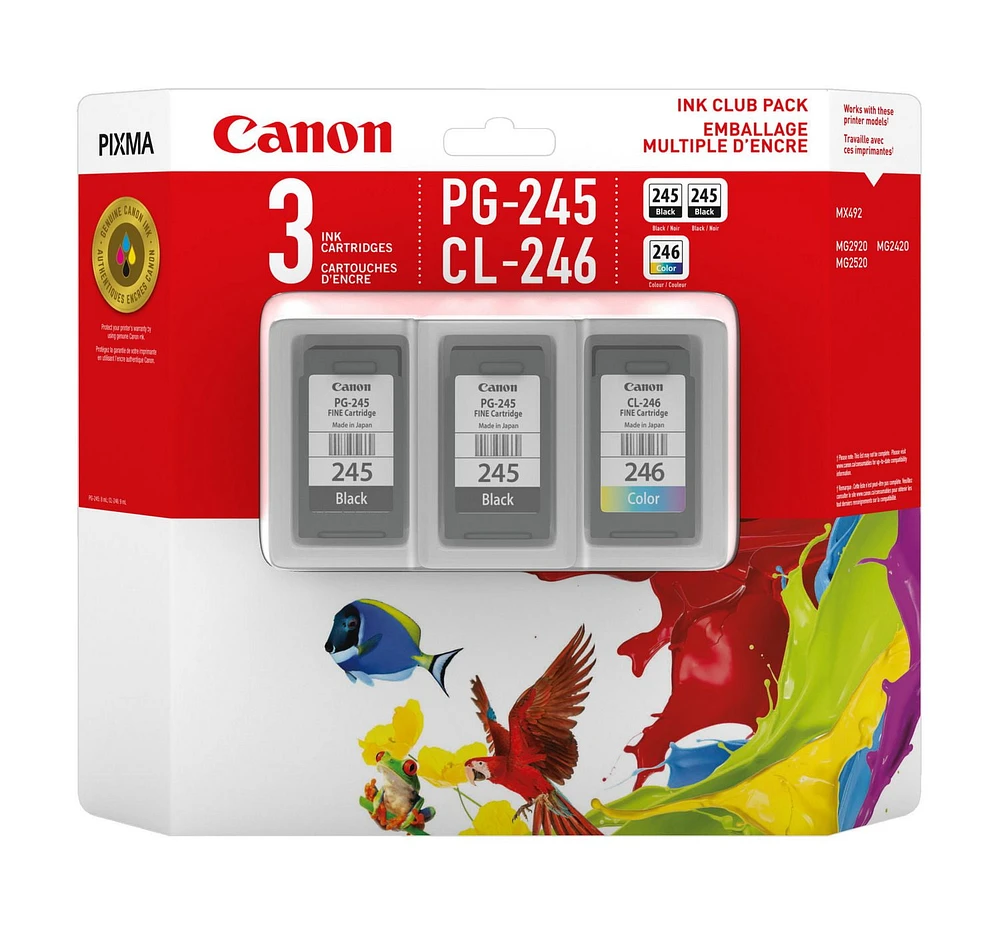 Canon Canada Inc Canon Pg-245/Cl-246 Ink Club Pack Black/Colour 2, 3 Ink Catridges