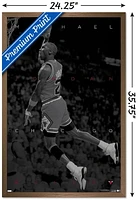Michael Jordan - Black and White Wall Poster, 22.375" x 34" Framed