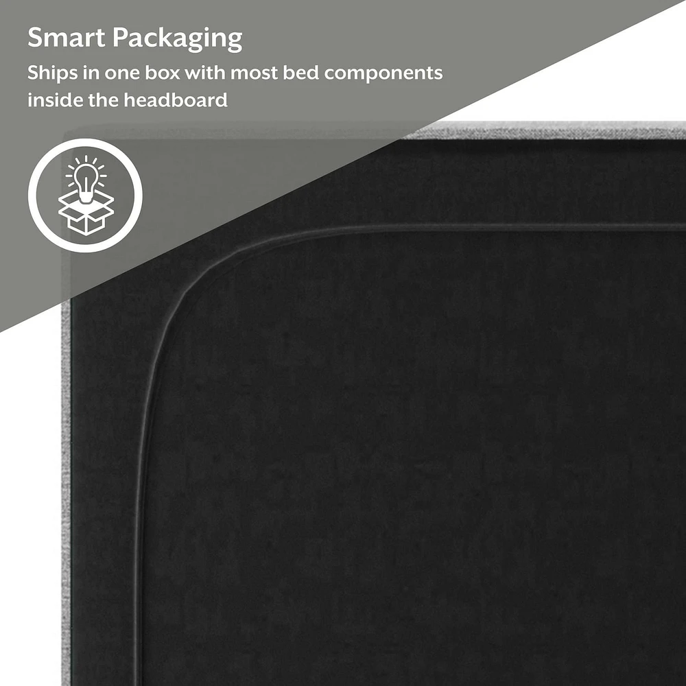 Lit plateforme rembourré Skylar avec garniture de tête de clou, par Hillsdale Living Essentials