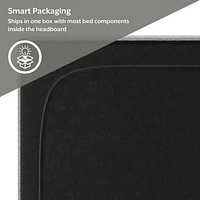 Lit plateforme rembourré Skylar avec garniture de tête de clou, par Hillsdale Living Essentials