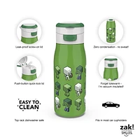 Zak Designs Minecraft 13.5oz SS Pasco Bottle, Minecraft 13.5oz SS Pasco Bottle