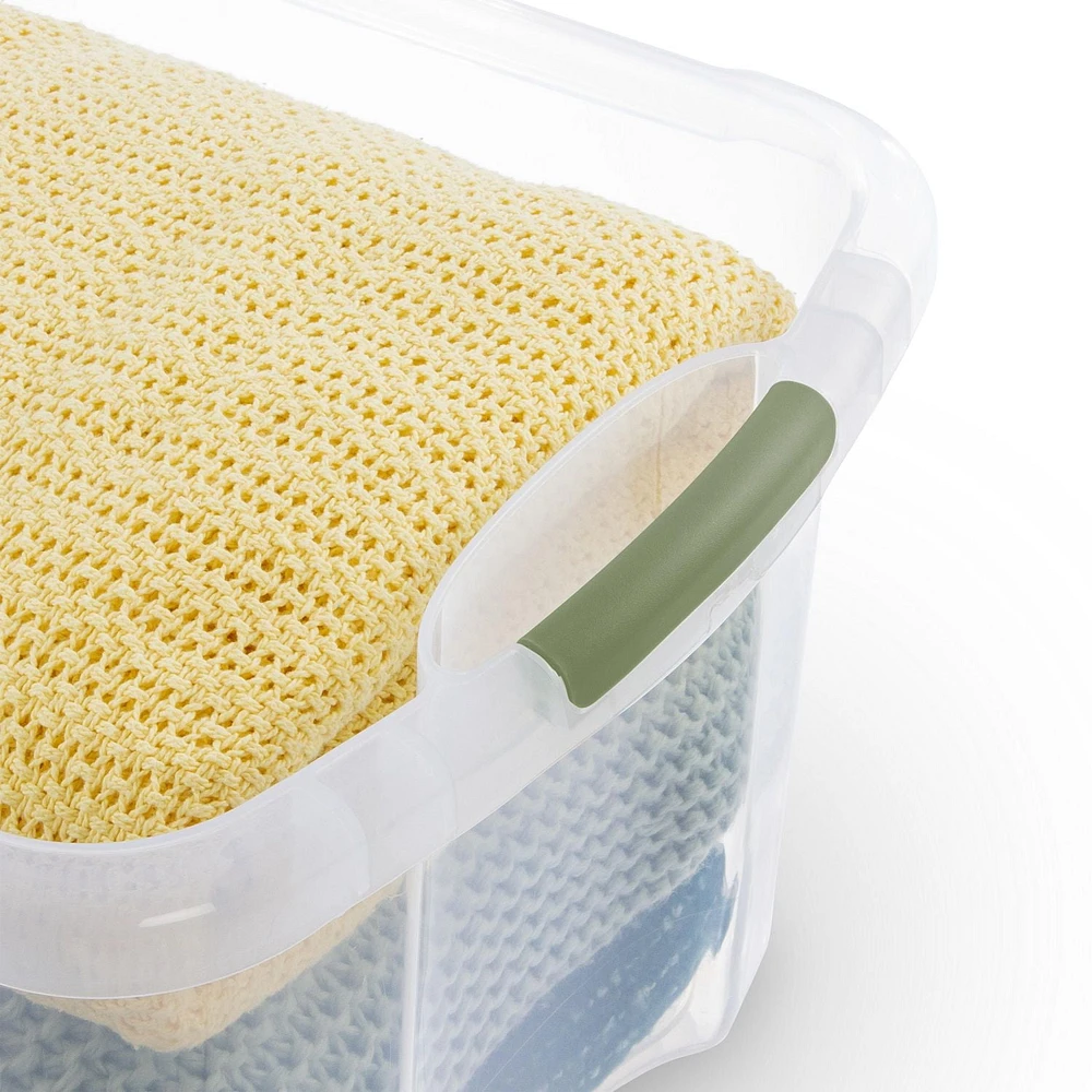 Sterilite 38 L EZ Carry Clear/Sage Legume, 38L
