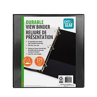 PEN+GEAR 1.5” DURABLE VIEW BINDER, Slant D-Ring,  BLACK