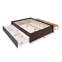 Prepac 63 in W x 16 in H x 83 in D Queen Select 4-Post Platform Bed with 4 Drawers